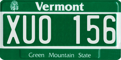 VT license plate XUO156