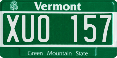 VT license plate XUO157