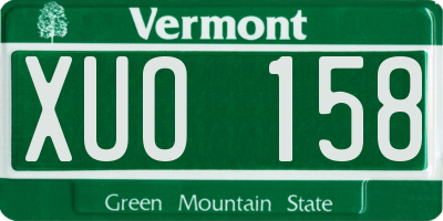 VT license plate XUO158