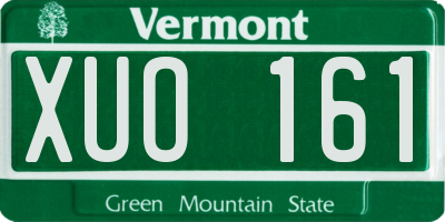 VT license plate XUO161