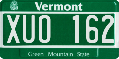 VT license plate XUO162