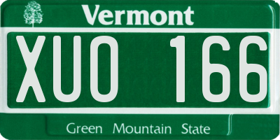 VT license plate XUO166