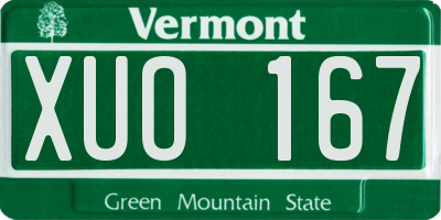 VT license plate XUO167