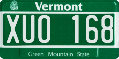 VT license plate XUO168
