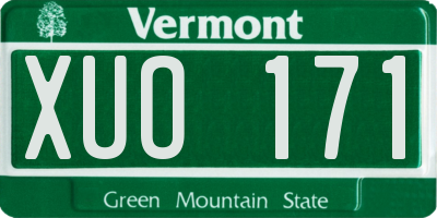 VT license plate XUO171