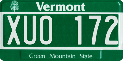 VT license plate XUO172