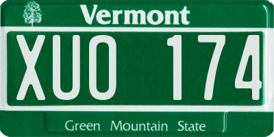 VT license plate XUO174