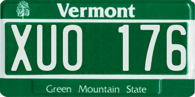 VT license plate XUO176