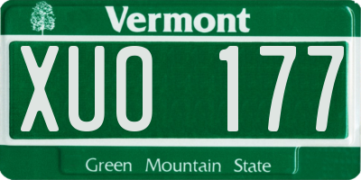 VT license plate XUO177