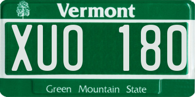 VT license plate XUO180