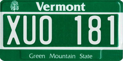 VT license plate XUO181