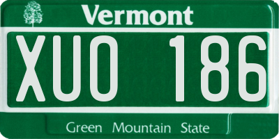 VT license plate XUO186