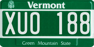 VT license plate XUO188
