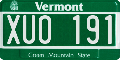 VT license plate XUO191