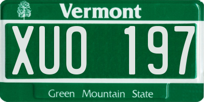 VT license plate XUO197