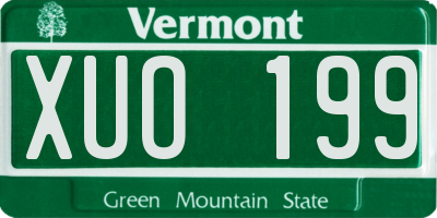 VT license plate XUO199