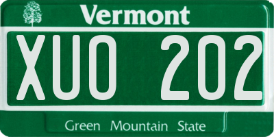 VT license plate XUO202