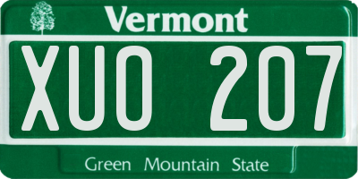 VT license plate XUO207