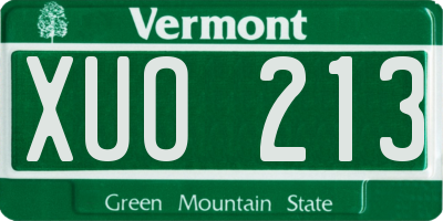 VT license plate XUO213