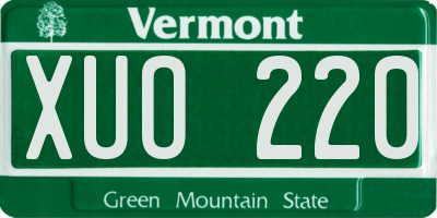 VT license plate XUO220