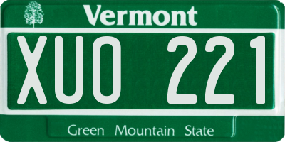 VT license plate XUO221