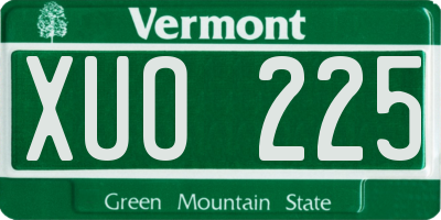 VT license plate XUO225