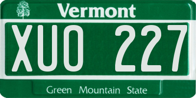 VT license plate XUO227