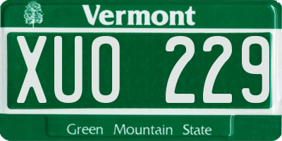 VT license plate XUO229
