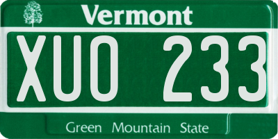 VT license plate XUO233