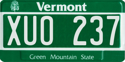 VT license plate XUO237