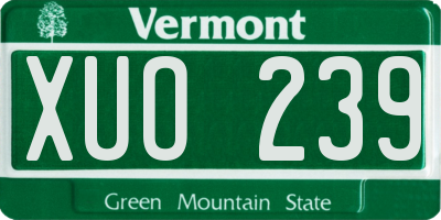 VT license plate XUO239