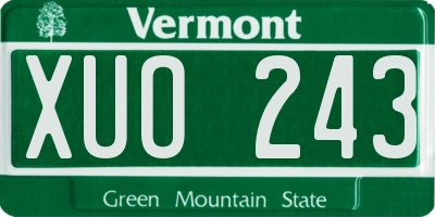 VT license plate XUO243
