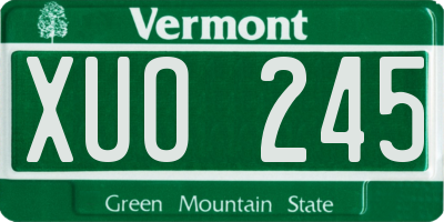 VT license plate XUO245