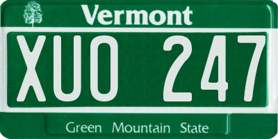 VT license plate XUO247