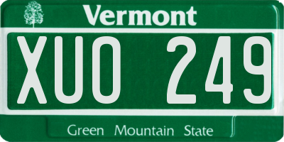 VT license plate XUO249