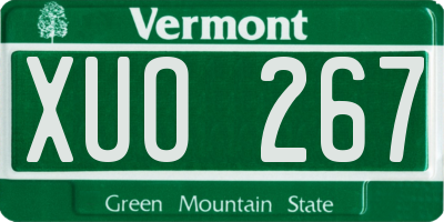 VT license plate XUO267