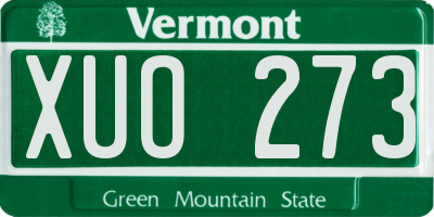 VT license plate XUO273