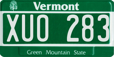 VT license plate XUO283