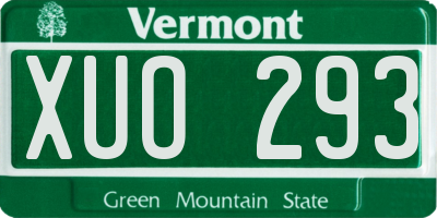 VT license plate XUO293