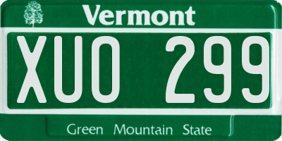 VT license plate XUO299