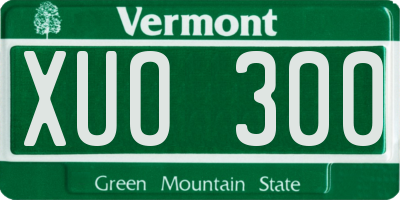 VT license plate XUO300