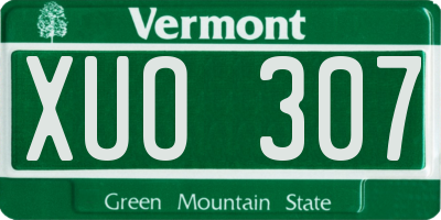 VT license plate XUO307