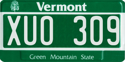 VT license plate XUO309