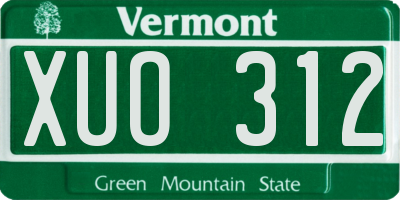 VT license plate XUO312