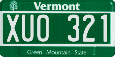 VT license plate XUO321