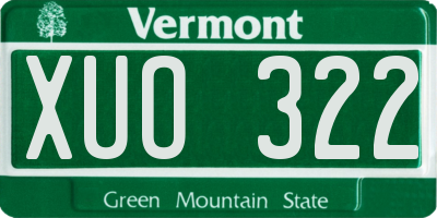 VT license plate XUO322