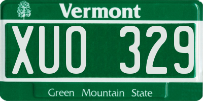 VT license plate XUO329