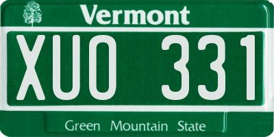 VT license plate XUO331