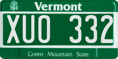 VT license plate XUO332