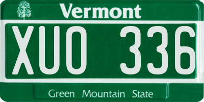 VT license plate XUO336